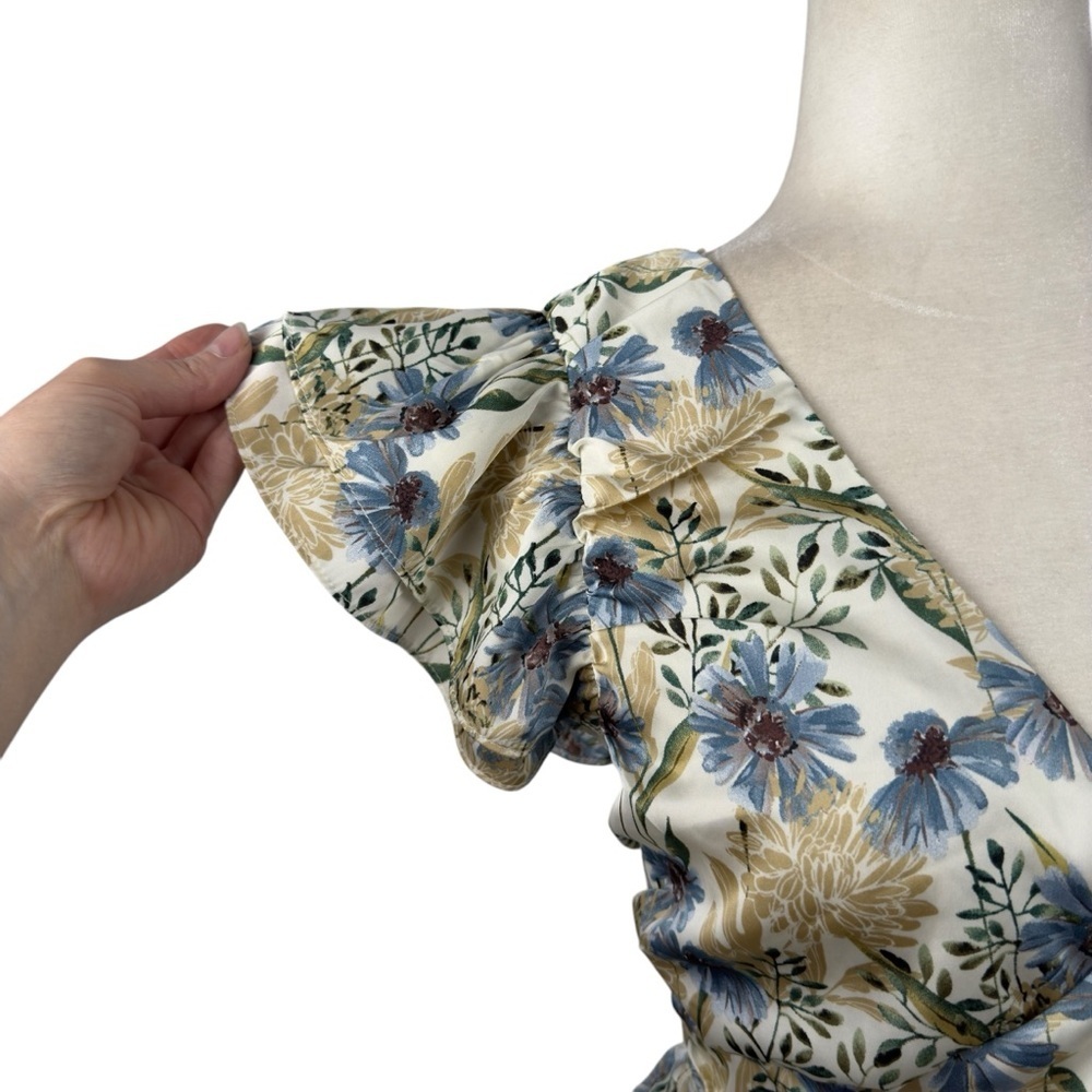 En Saison Dahlia Floral Puff Sleeve Mini Dress NWT Cottagecore Romantic Dress M - Picture 4 of 16